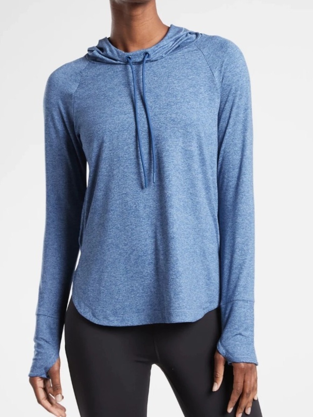 Athleta Uptempo Hoodie Sweatshirt XLT XL Tall Blue Lightweight Gym Running